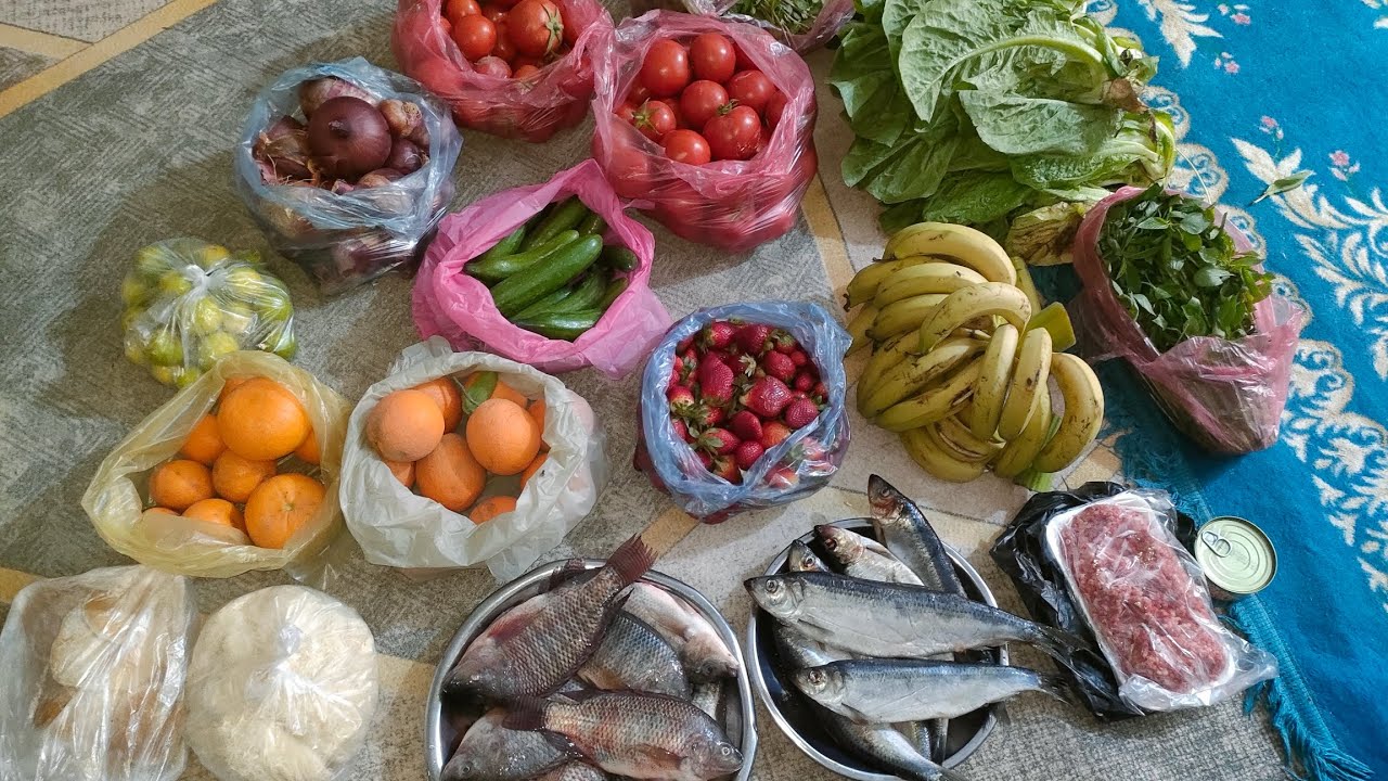 مشتريات الأسبوع من الخضار والفواكه والسمك والدجاج واللحوم والبيض والبط بالاسعار 😍💪🌹