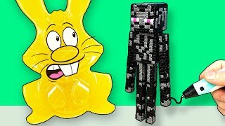 Enderman of Maincraft and 3d Pen Jelly hare Hariton