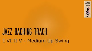 Jazz Backing Track for BASS | I VI II V | Medium Up (No Bass)
