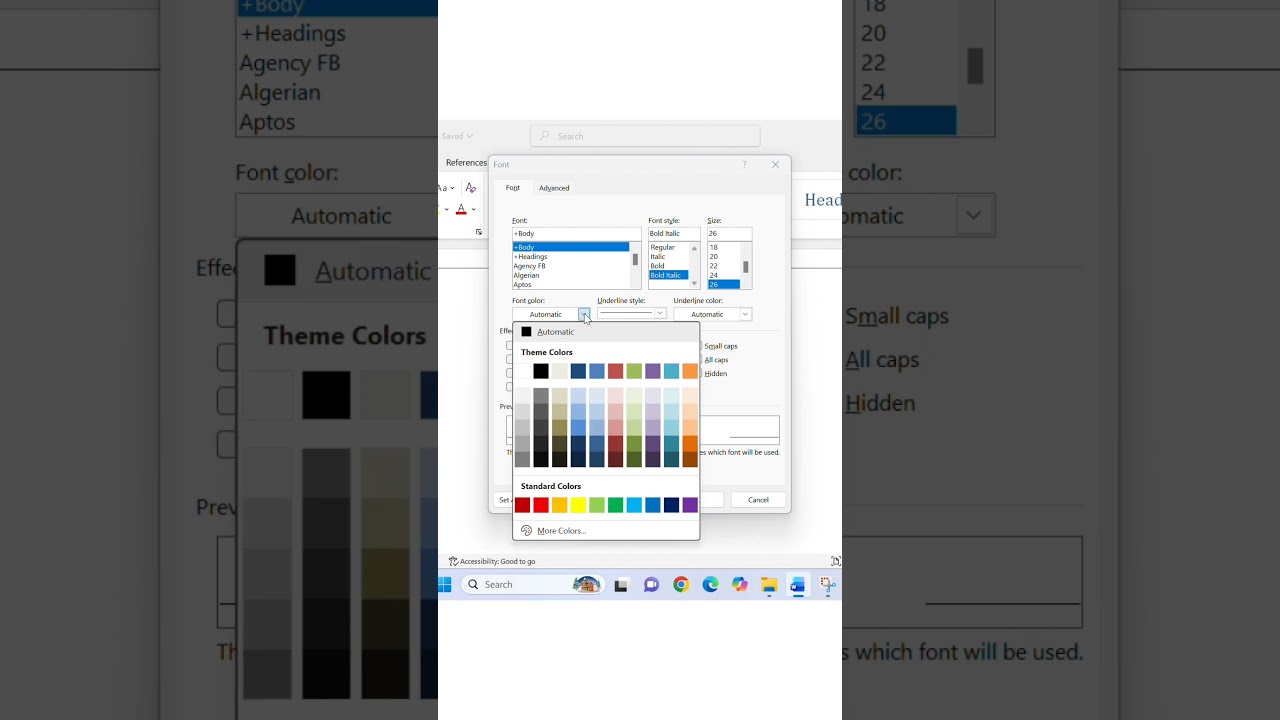 How To Word Style Font Open In Ms office 