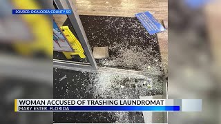 Woman accused of trashing Florida laundromat