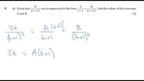 A Level Pure Maths - Partial Fractions OCR Core 4 June 2008 q8i