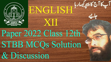 English Paper 2022 Class 12th (Commerce) Sindh Board MCQs Solution & Discussion