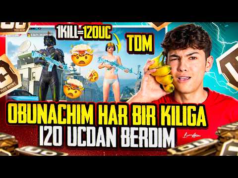 😱OBUNACHIM MENI YUTIB QO'YDI🤯HAR BIR KILIGA 120 UC DAN BERDIM🔥- PUBG MOBILE