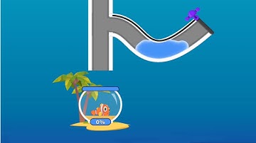 Water Puzzle Fish Rescue Pull Pin: Fun Game All Levels Answer Gameplay (iOS,Android) Levels 1 - 10