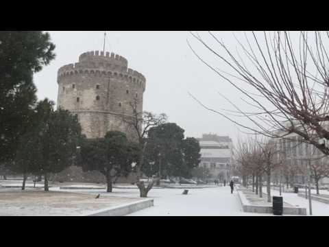 Εκπληκτικές εικόνες στη Χιονισμένη Θεσσαλονίκη