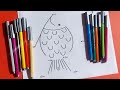 Fish drawing and coloring pages akn kids house  tuni bindass