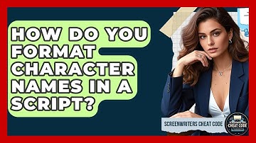 How Do You Format Character Names In A Script? - Screenwriter