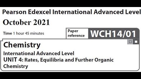 Unit 4 October 2021 A2 Chemistry -  Dr  Hanaa Assil