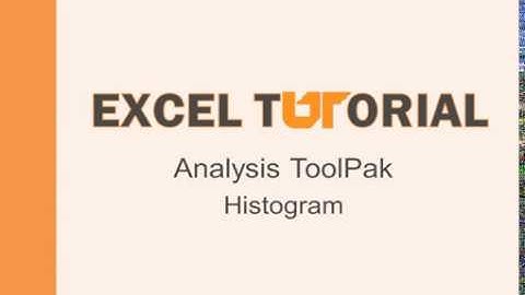Excel Tutorial: Analysis ToolPak histogram