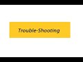 Trouble-shooting - the inevitable