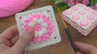 Easy Crochet Motif for Blankets & Bags 🧶 #crochetpattern #crochetlove #handmade