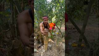 Amazing Bamboo Root Flower Vase Making 🌺|👍Creative Handmade Village Craft #diy