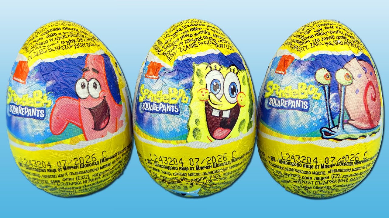 Spongebob Squarepants Surprise Eggs Zaini Italy ASMR Unboxing No Talking Video