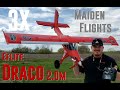 Horizon Hobby - Draco 2.0m - 3X Maiden Flights (1) Calm+Cloudy (2) Windy+Sunny (3) Calm+Dark