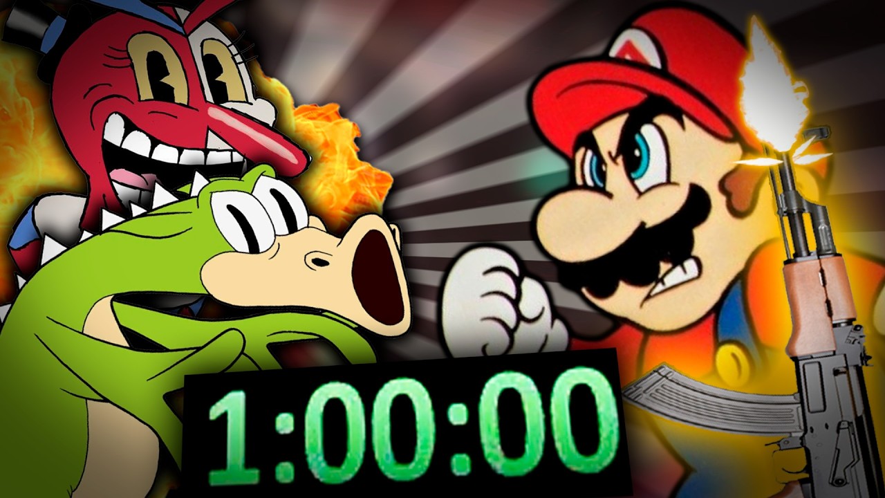 1 HORA PRA ZERAR CUPHEAD com mod do MARIO e AK-47 (sériokkk)