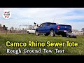 Camco Rhino 36 Gallon Sewer Tote Tank - Rough Ground Tow Test