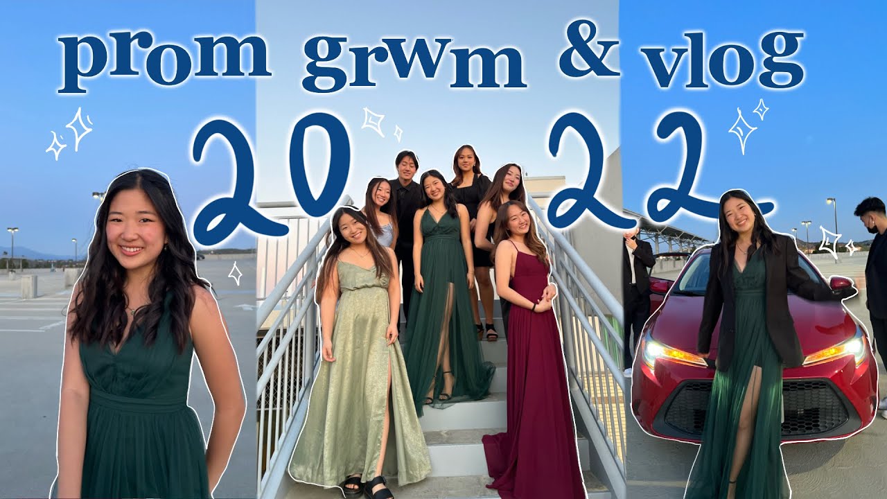 PROM GRWM + VLOG 2022 (i threw a fake prom in college) - YouTube