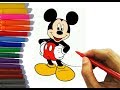 How To Draw Mickey Mouse |Disney character easy step by step drawing tutorial for kids