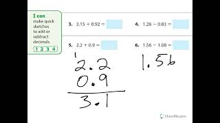 3.2 Use Models to Add or Subtract Decimals