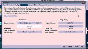 MediaShout 6 - Cue Setup Tab