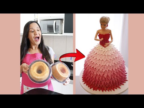 Vídeo: Como Fazer Um Bolo Com Uma Boneca Barbie