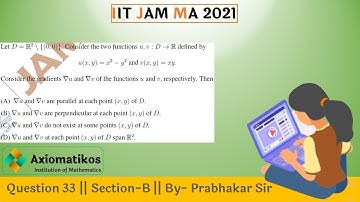 Question 33 | IIT JAM 2021| Section-B | Mathematics | By Prabhakar Sir