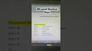Ms Word Shortcut Keys Shortcut In Ms Word.