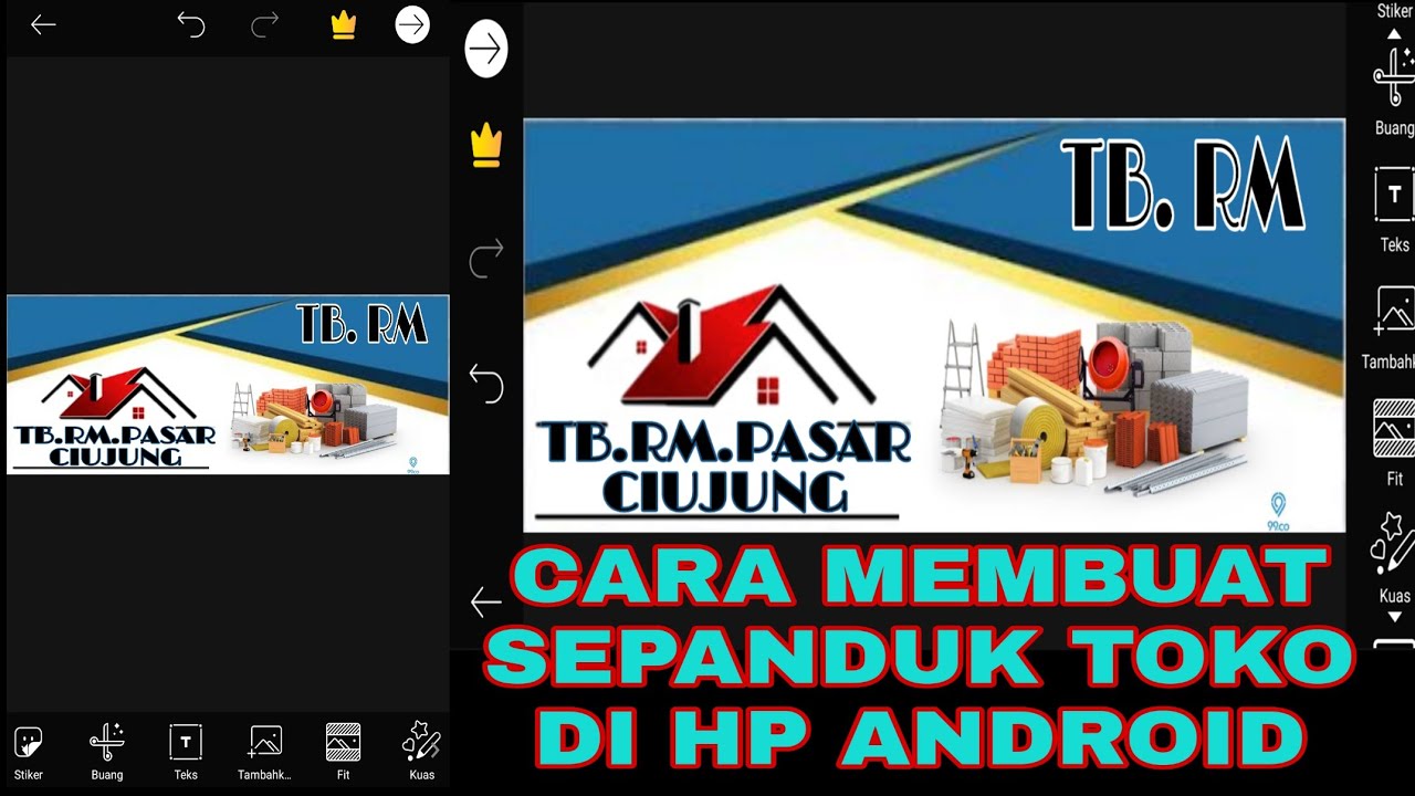 cara bikin spanduk  di hp android YouTube