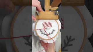 💕🧡 Cross stitching a heart - but make it bigger! #Hopebroidery ShortsmasChallenge