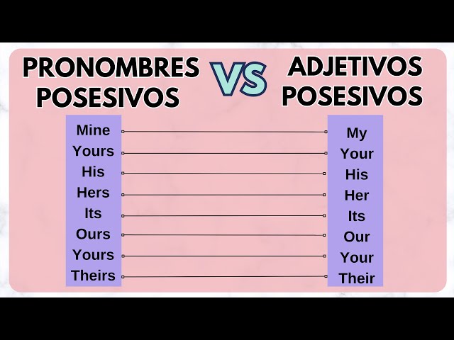 Pronombres posesivos y adjetivos posesivos diferencias class=