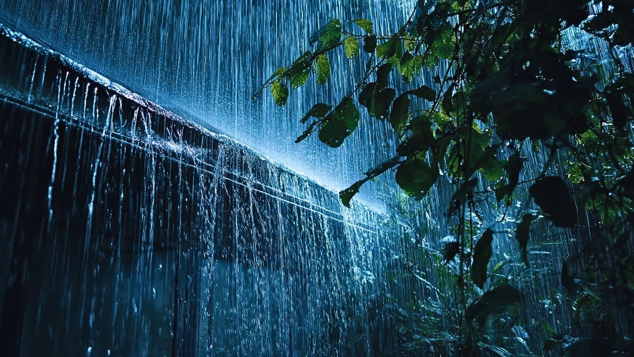 No Ads Rain Sounds for Sleeping - ASMR Savage Heavy Rain On Tin Roof for Severe Insomnia Relief