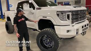 LIFTED 2020 GMC DENALI  BUMPERS, AMERICAN FORCE WHEELS, CUSTOM PAINT