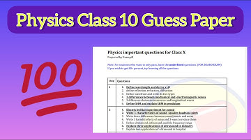 Physics 10 guess paper for class 10 | most important questions for Karachi and sindh board