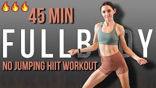 45 MIN FULL BODY WORKOUT - Apartment Small Space Friendly (No Equipment, No Jumping)