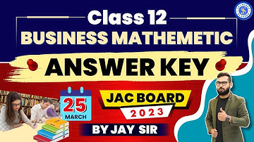 Business Maths Answer Key Analysis 2023 | JAC Board | #JAYSURAJ_CLASSES