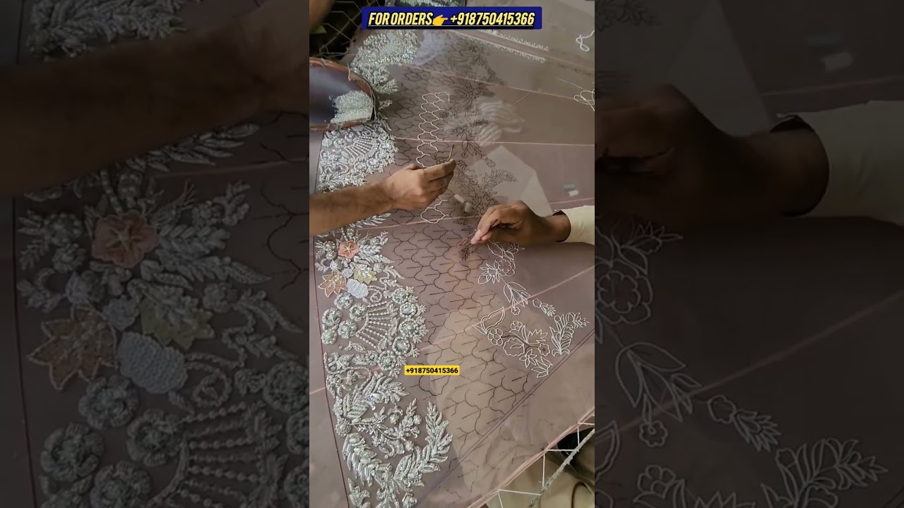 bridal lehenga hand work // zardosi  work lehenga choli 