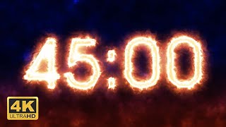 45 Minutes Countdown Timer - 🔥 Burning 🔥 [4K]