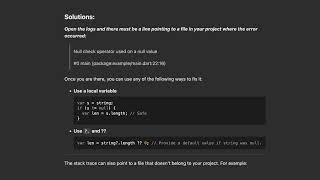 Null check operator used on a null value - Flutter Error | Solution