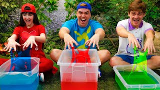 OS AVENTUREIROS FAZEM O DESAFIO COM SLIME - LUCCAS vs GI