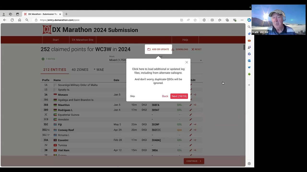 DX Marathon entry tool overview