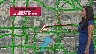 Crash shuts down westbound I-30 leaving Dallas County