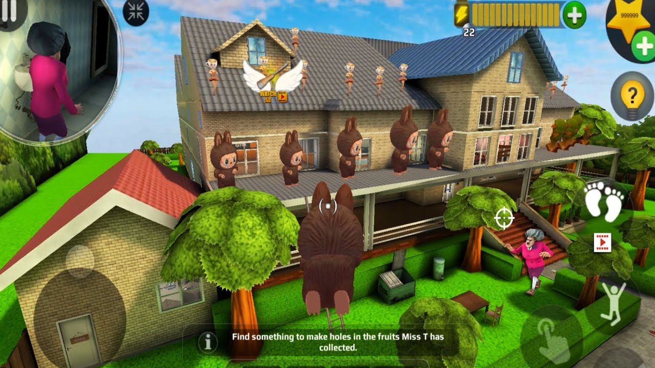 Scary Teacher 3D - troll Miss T many trap and ladders (Mod menu) gameplay part 5079 