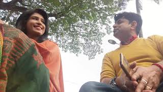 ⁣With  Singer Tanjina Toma , on the Ghat of Dhanmandi Lake , Singing and Reciting Tagore .