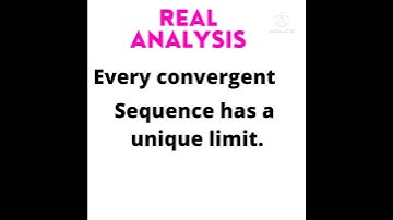 Every Convergent sequence has a unique limit. Real analysis
