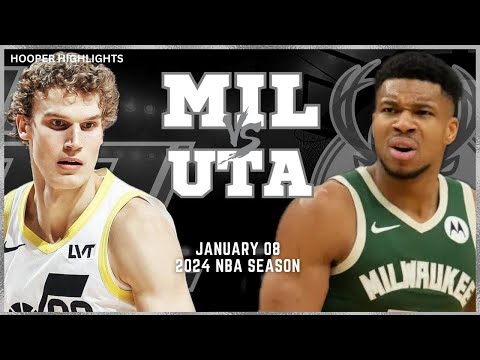 Milwaukee Bucks vs Utah Jazz Full Game Highlights | Jan 8 | 2024 NBA Season