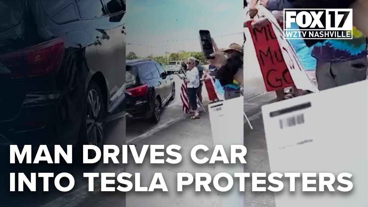 A man is facing charges after trying to drive his car into protesters ...