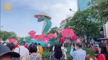 Hàng ngàn người tham quan đường hoa Nguyễn Huệ trong ngày mùng một Tết Ất Tỵ 2025|Vùng Đất Rồng