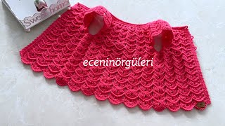 Super Beautiful Knitting Vest Prenses Yelek Tığ Işi Kız Bebek Yeleği 6-12 Ay