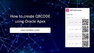 Oracle Apex - QRCODE Using JavaScript and SQL